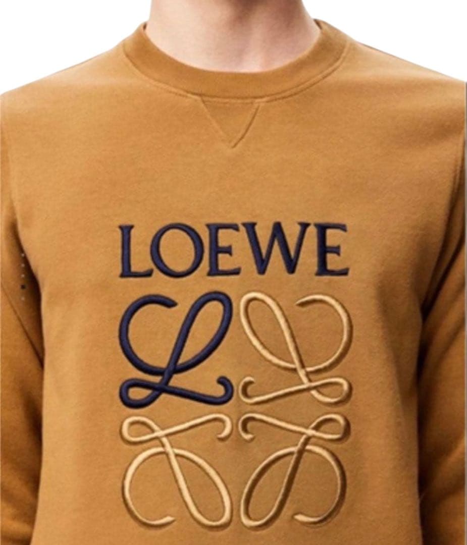 正規品 LOEWE ロゴ入り スウェット トレーナー キャメル L ジャパン