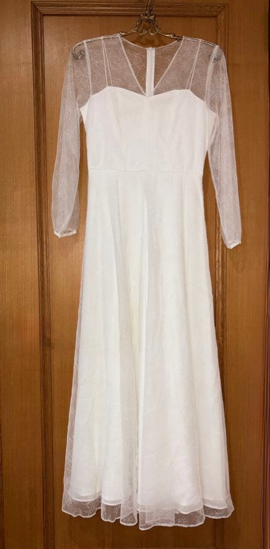 【kaene】レース×シフォンドレス whitecollection