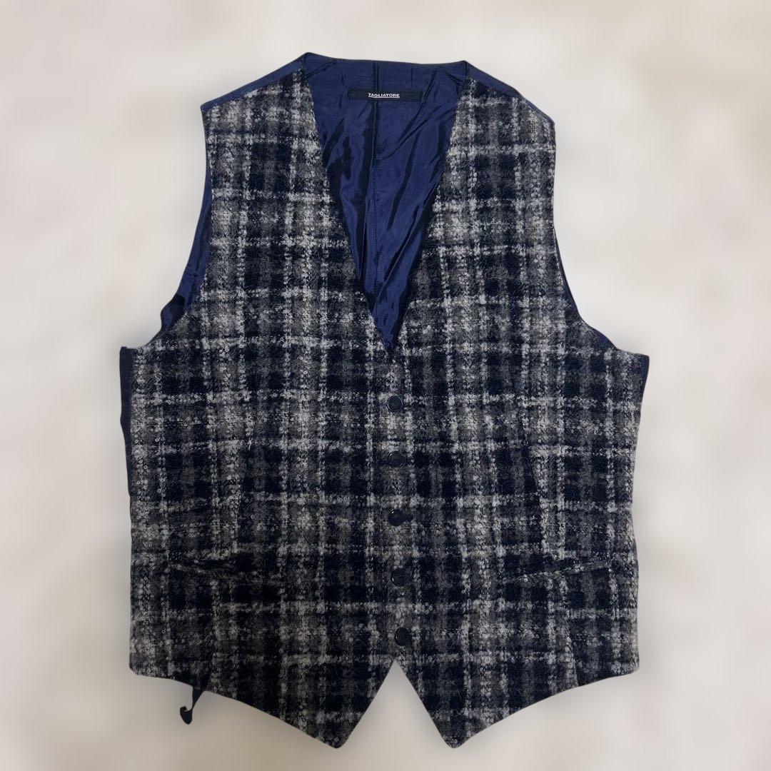 【美品】TAGLIATORE 秋冬　ジャケット　ベスト　モヘア アルパカ　48