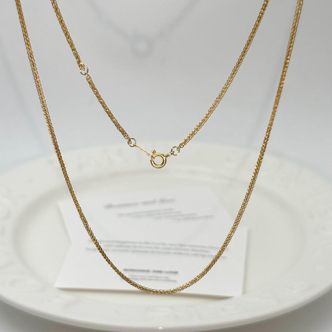 K18金 イエロー ゴールド ロマンティックツイストチェーンネックレス