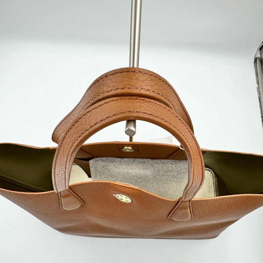 新品✨TORYBURCH トートバッグ　ブラウン　オールレザー　A4収納