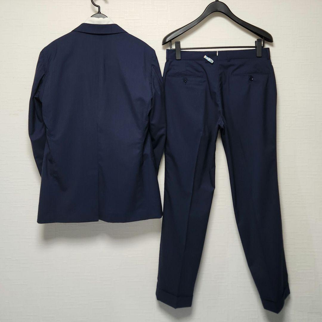 トゥモローランド　ピルグリム　ロロピアーナ　メンズ　スーツ　濃紺ブルー　シルク混