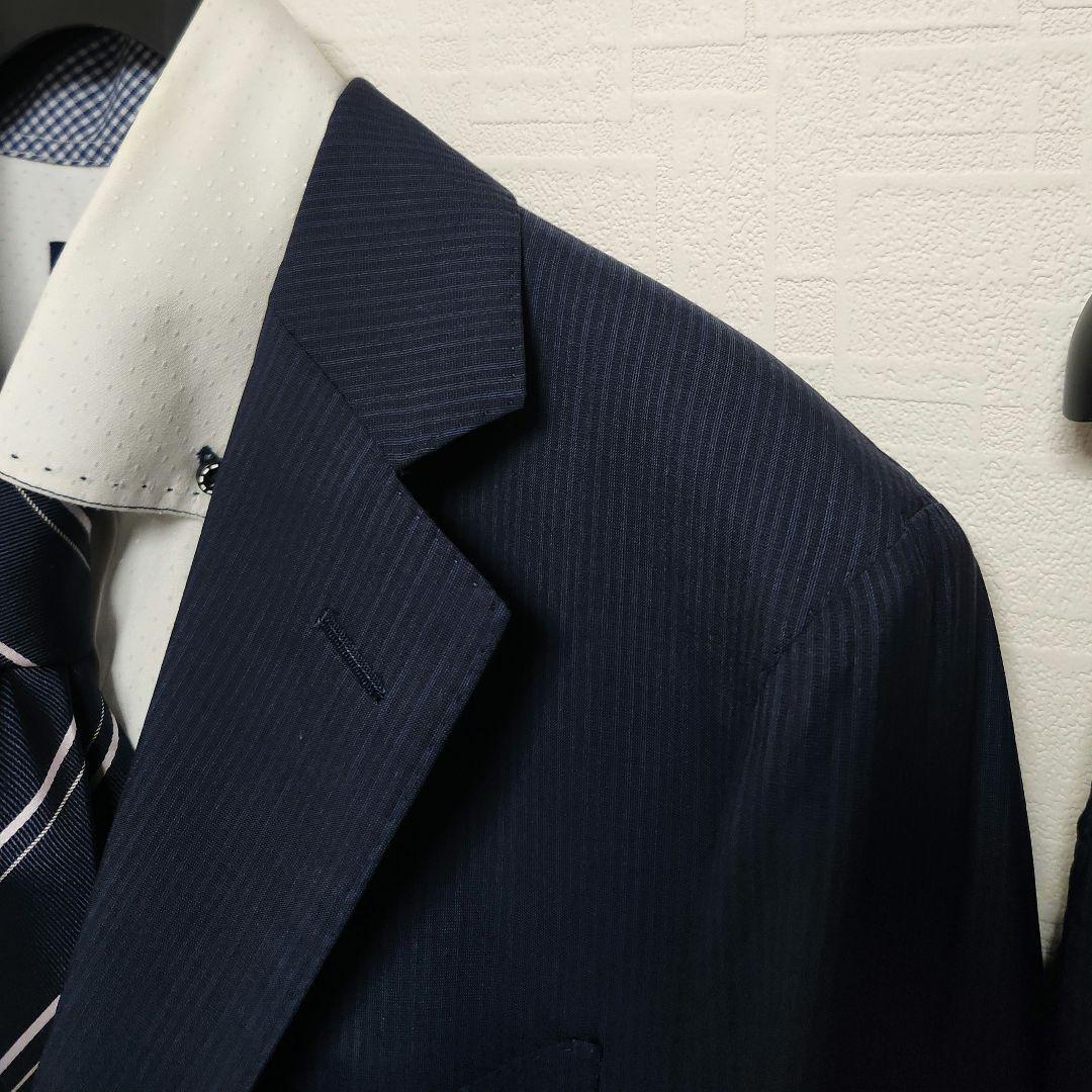 トゥモローランド　ピルグリム　ロロピアーナ　メンズ　スーツ　濃紺ブルー　シルク混