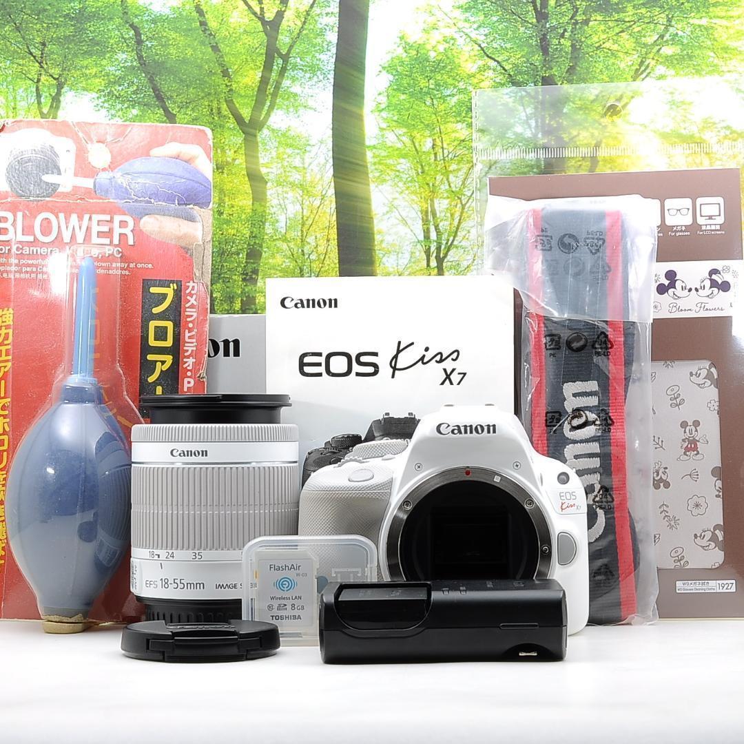 ショット数2045枚！スマホ転送セット☆Canon Kiss X7 ホワイト☆