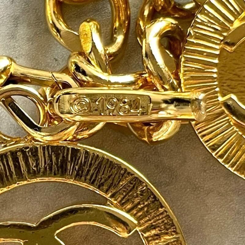 極美品　CHANEL シャネル　1984　ココマーク　3連　チェーンベルト　金色