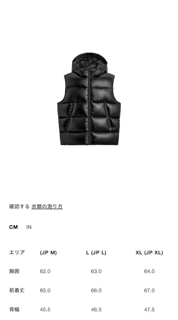 完売品 ZARA 100%フェザーダウンベスト Lサイズ新品タグ付き ブラック