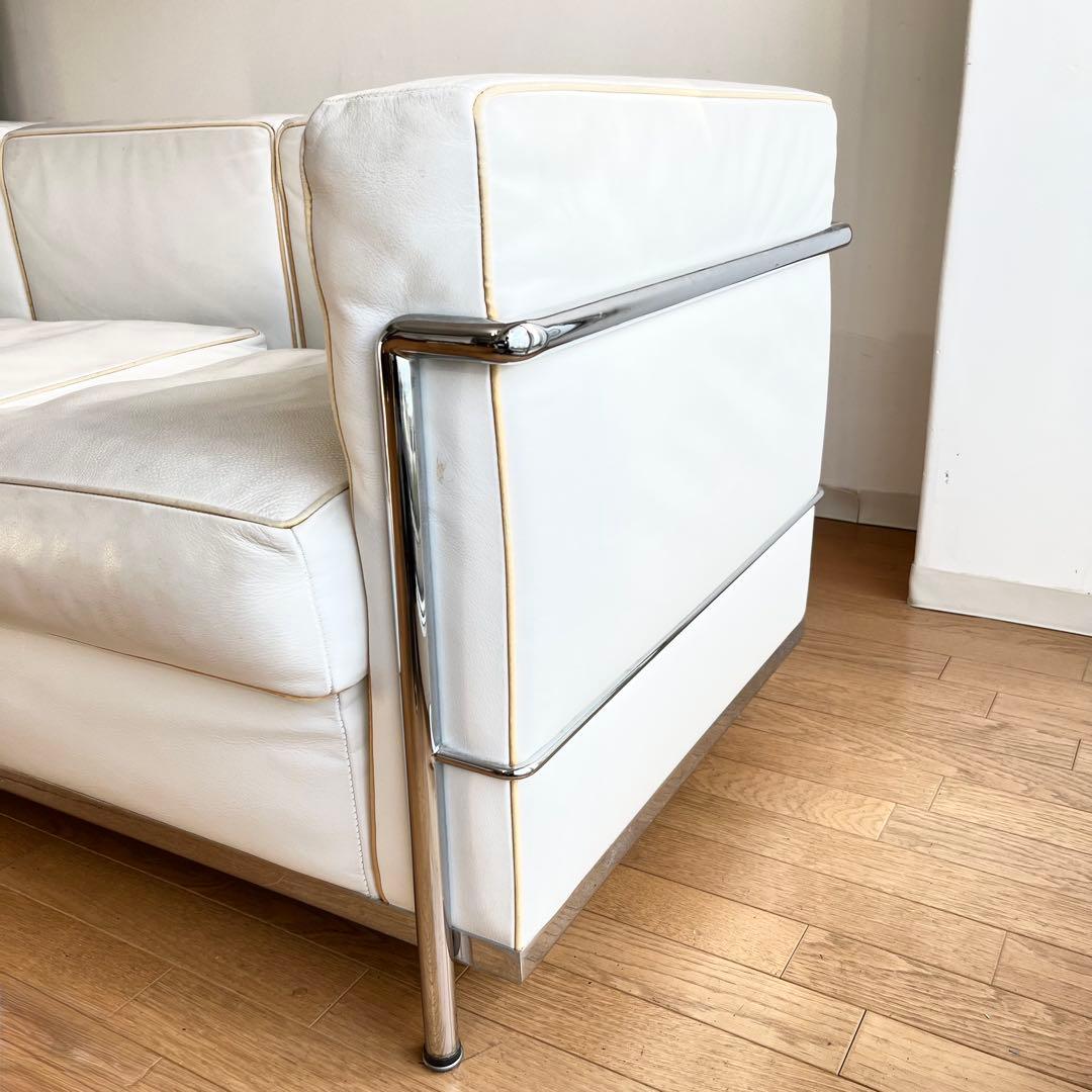 ル・コルビジェ LC2 3P ホワイト 本革 イタリアンレザー コルビュジェ