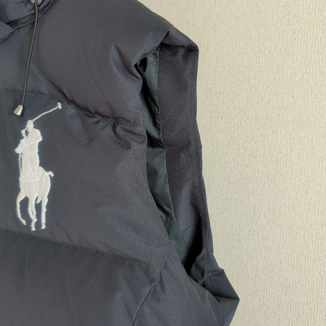 極美品 ポロラルフローレン 現行 ダウンベスト ビッグポニー 2way 黒 L