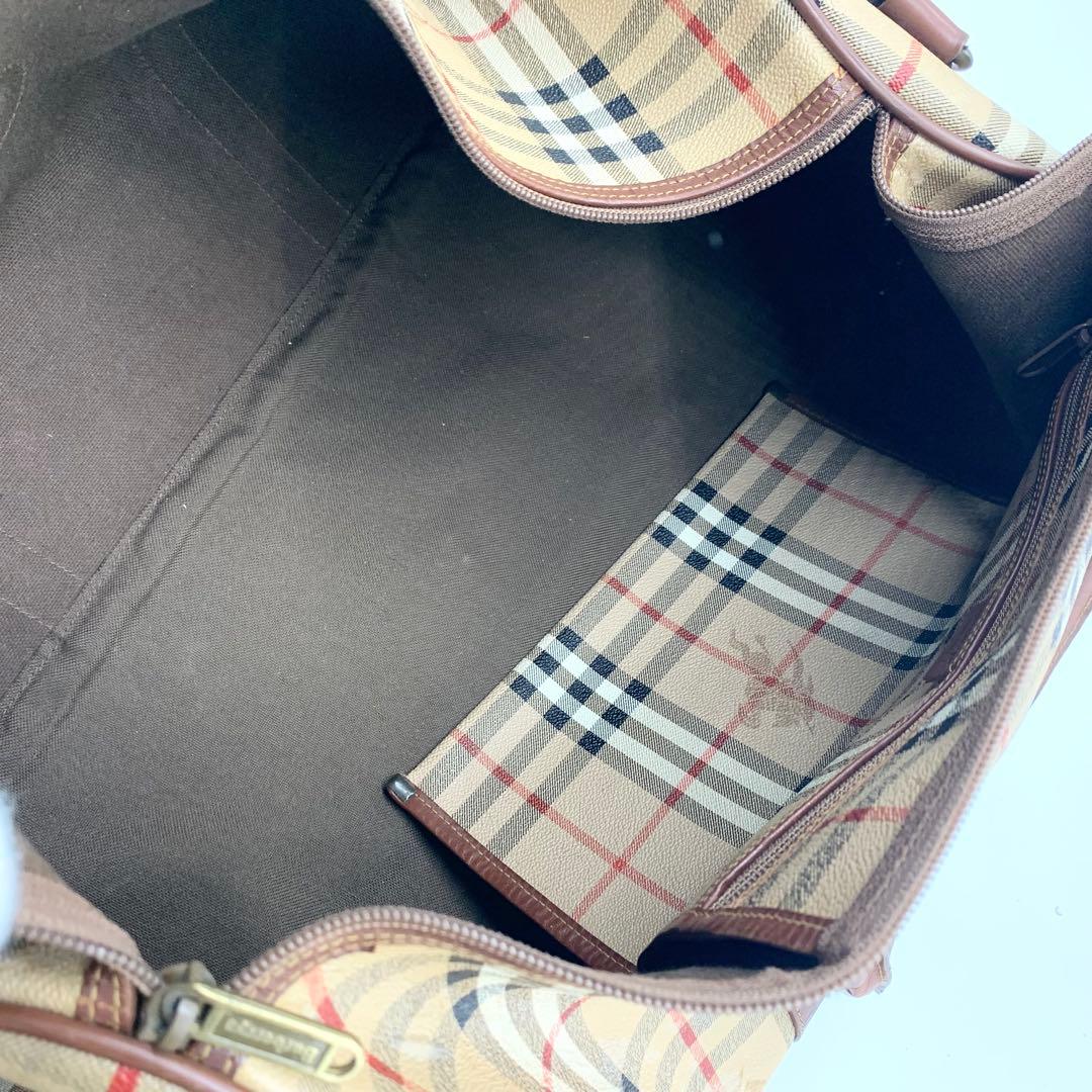 バーバリー ボストンバッグ ノバチェック シャドーホース 2way PVC