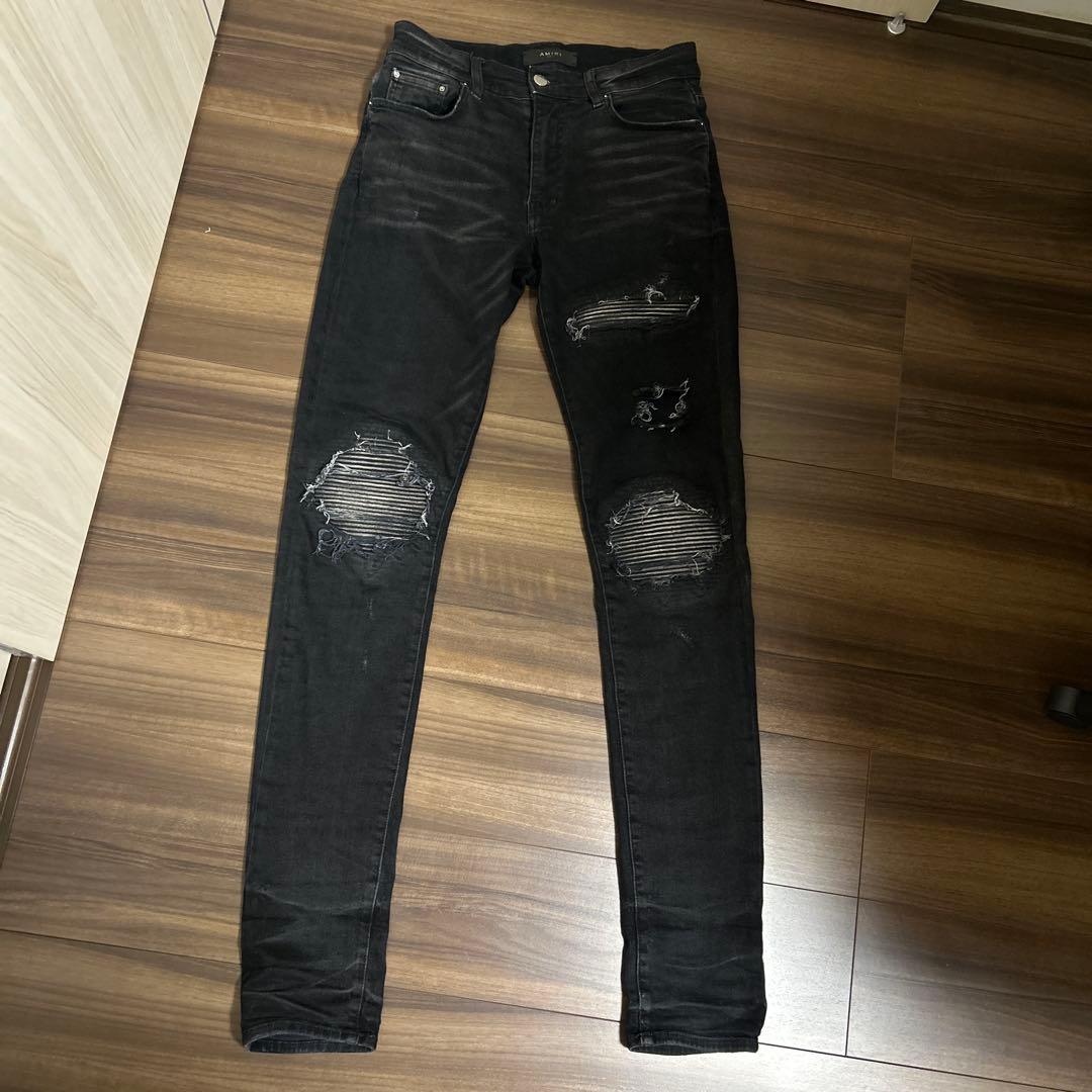 (希少初期モデル)AMIRI スキニーデニムパンツ 29 ブラック ダメージ加工