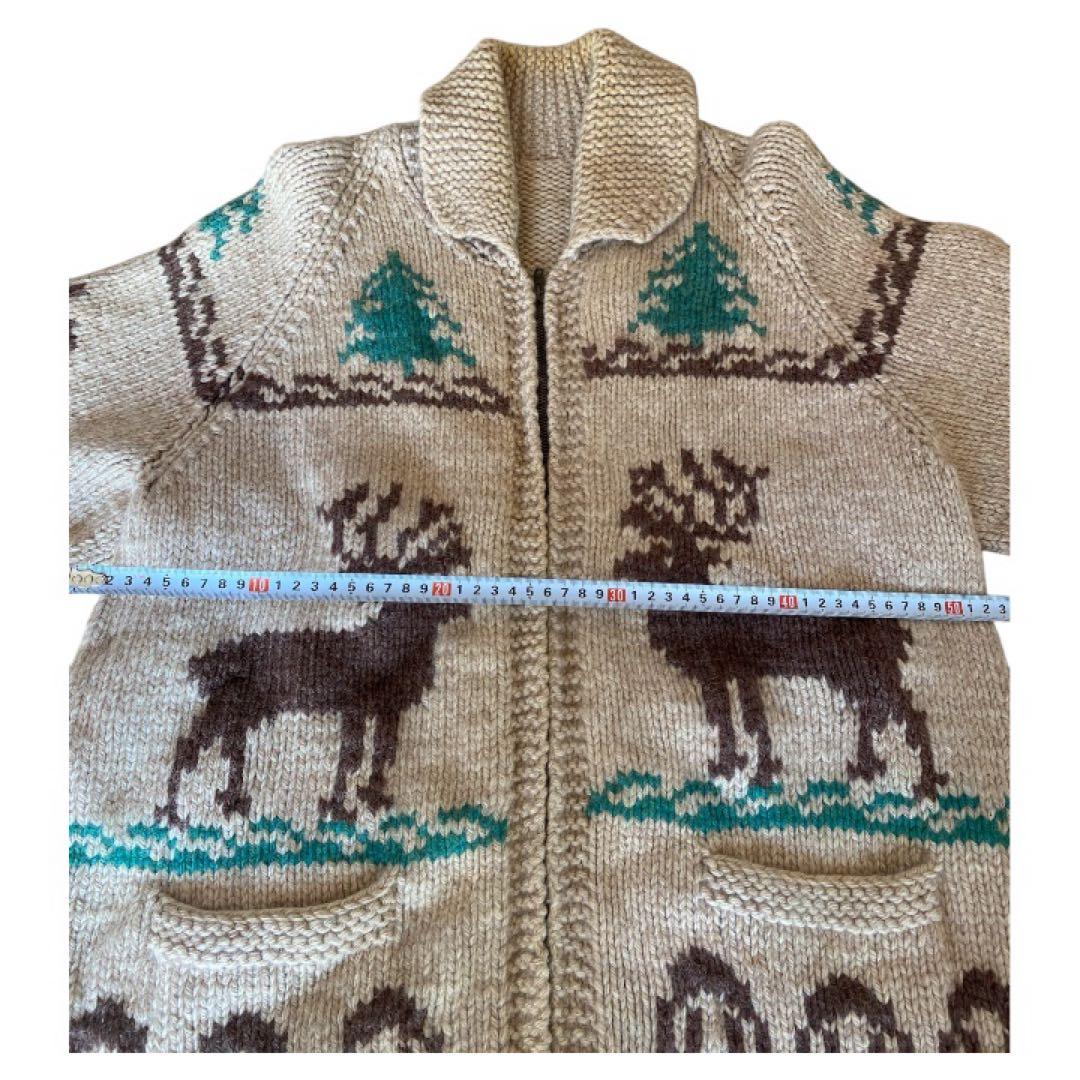 60s カウチンセーター トナカイ柄　ウールニット ヴィンテージ