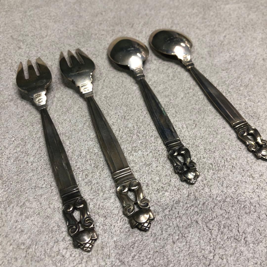 f13  ジョージジェンセン銀スプーンフォークset