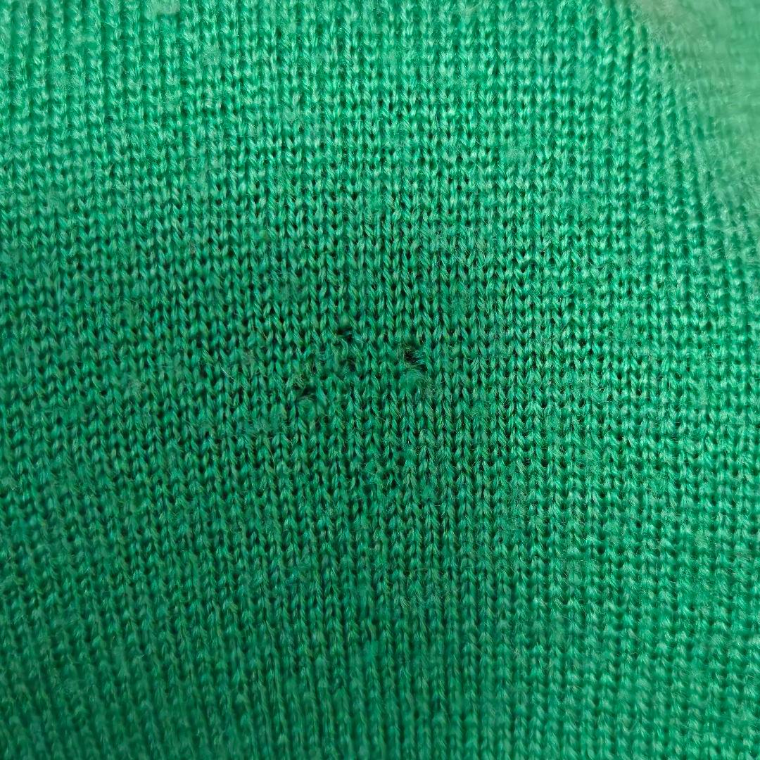 アディダス ニット 長袖 ビッグロゴ デサント社製 グリーン レッド サイズO