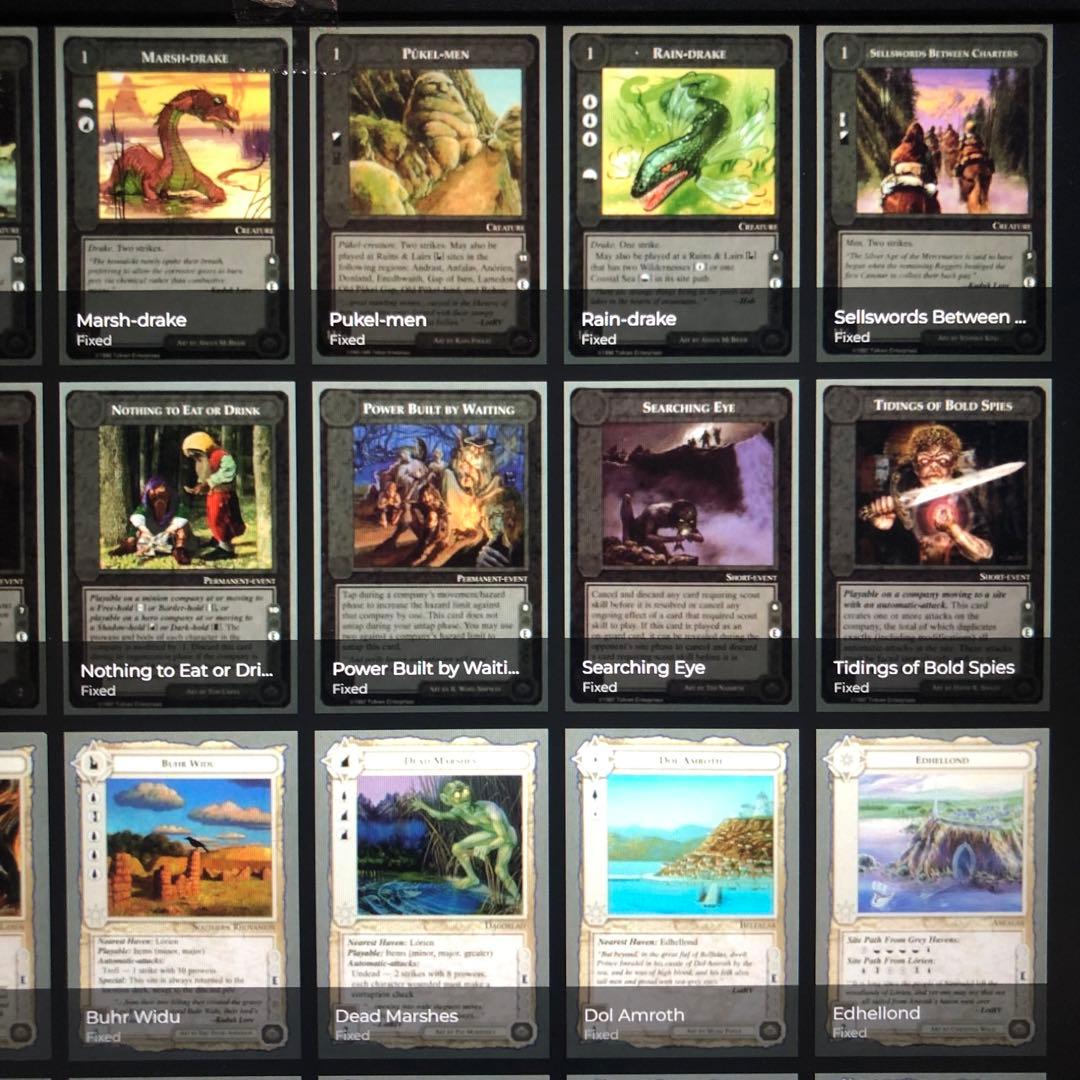 ミドルアース　カード　チャレンジデッキE ccg コンプ　指輪物語　トレカ