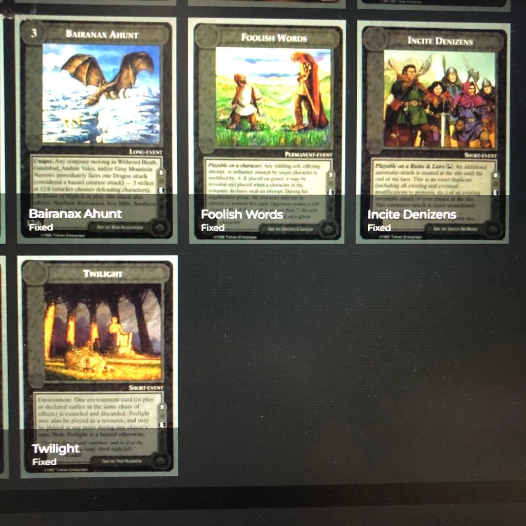 ミドルアース　カード　チャレンジデッキE ccg コンプ　指輪物語　トレカ