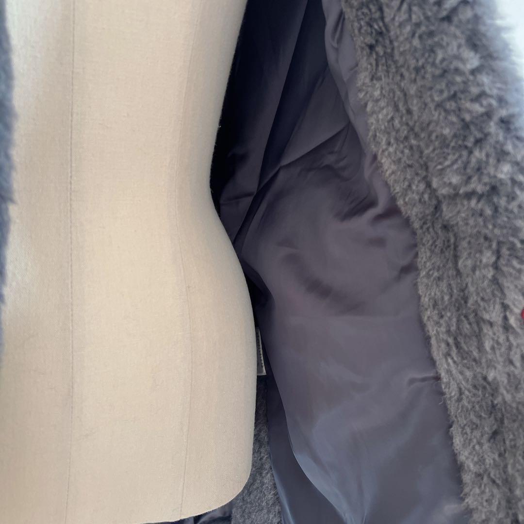 新品未使用 ベアポンチョ　アルパカ素材 グレー テディベア ケープ