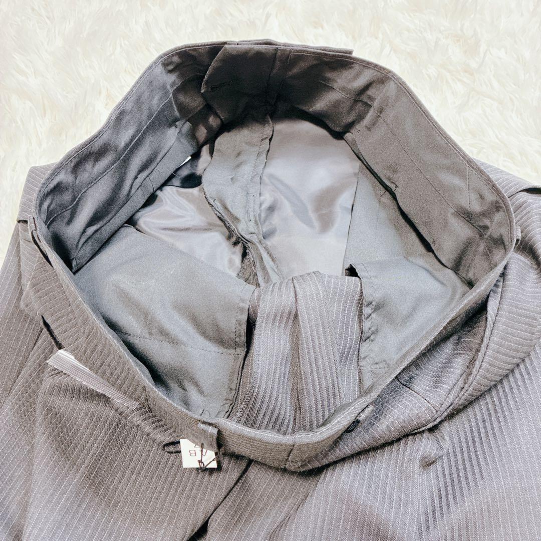 【新品】ORIHICA グレー ストライプ ビジネススーツ AB7 XL相当
