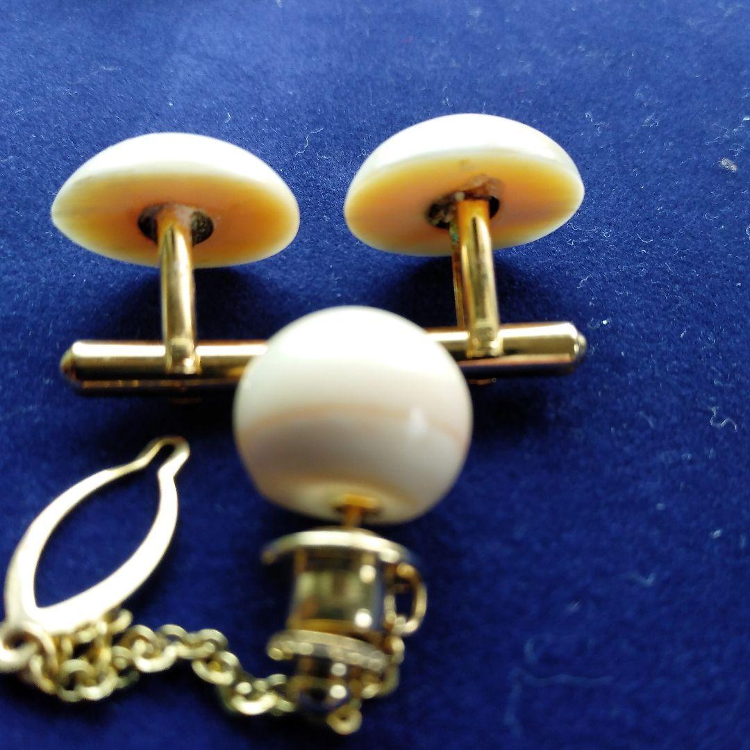 鯨歯　マッコウクジラ　カウス・ネクタイピン10セット（箱なし）