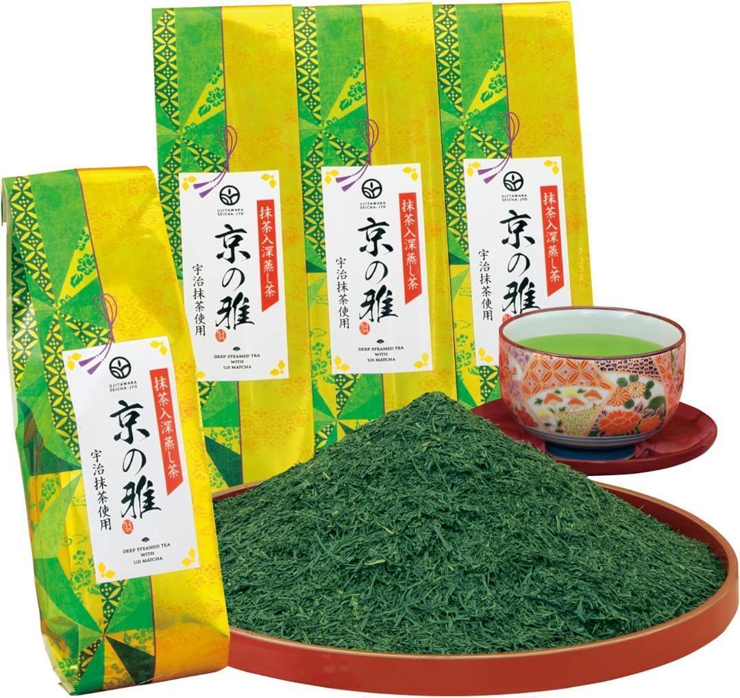 京都・宇治田原製茶場 上級 深蒸し 茶葉 京の雅 1kg (250g×4パック)