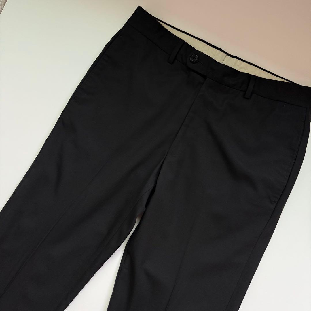 HERMES エルメス ITALY製 ブラックウールスラックス 40