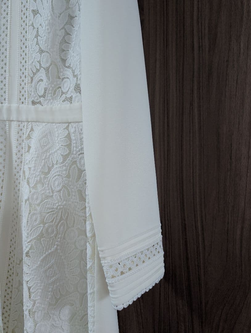 SEVEN TEN レースブロッキングワンピース　ホワイト　M