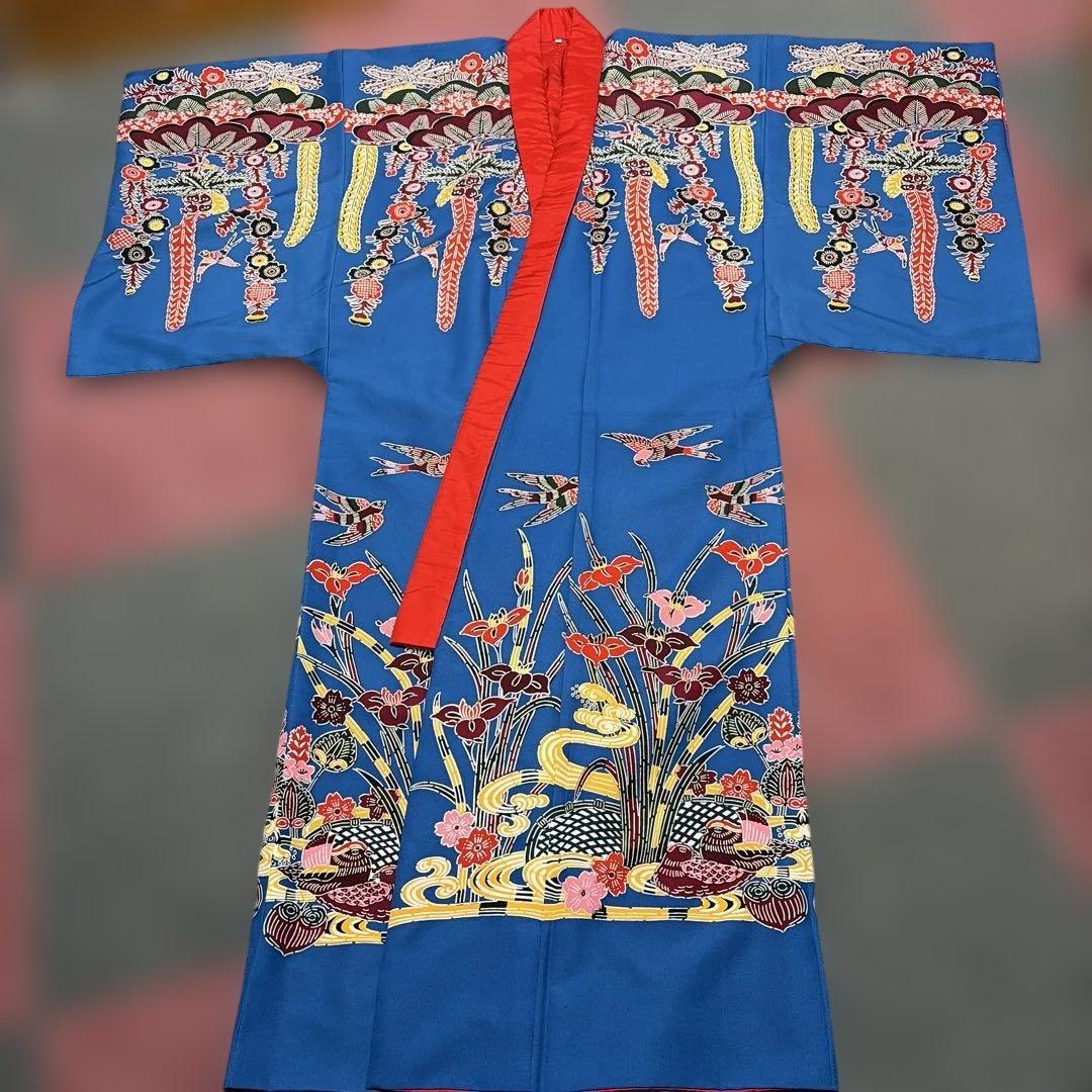 琉球紅型　打ち掛け(ブルー)