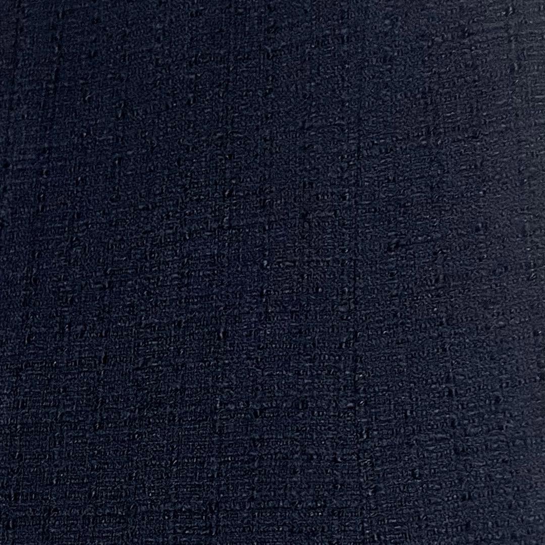 グリーンレーベルリラクシング ツイードフリンジポケットベスト 金ボタン ネイビー