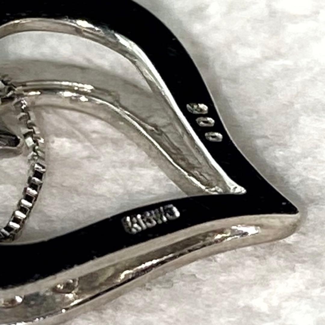 K18WG ダイヤ オープンハートネックレス 0.06ctペンダント