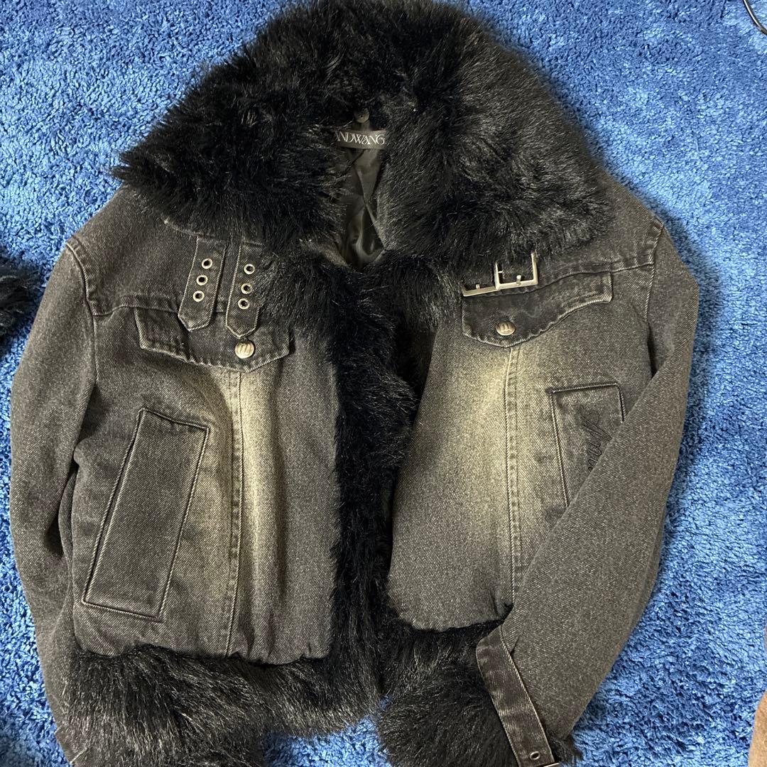 ジャケット・アウター Washed denim fur outer andwang.shop