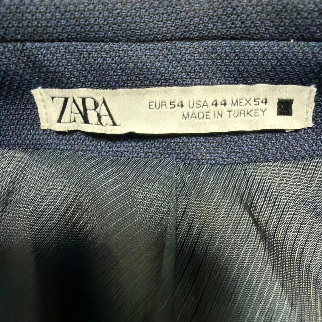 ZARA セットアップ スーツ ネイビー　総裏　EUR54 希少サイズ 紺