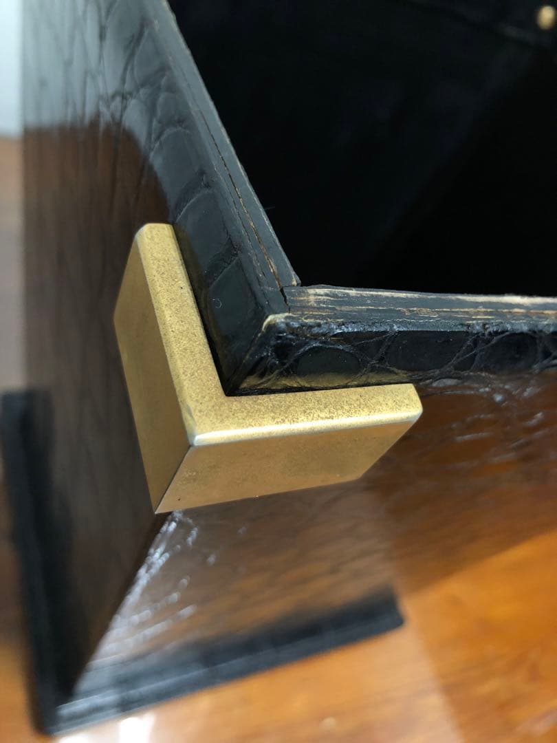 Marius Patte マリウスパット クロコダイル革 ダストボックス ゴミ箱