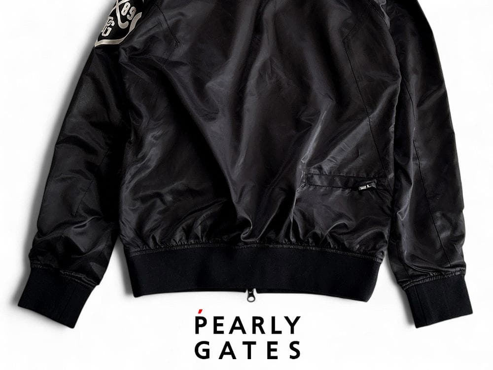 未使用級パーリーゲイツ 蓄熱フィルム裏地 ダブルジップスニードジャケット紺