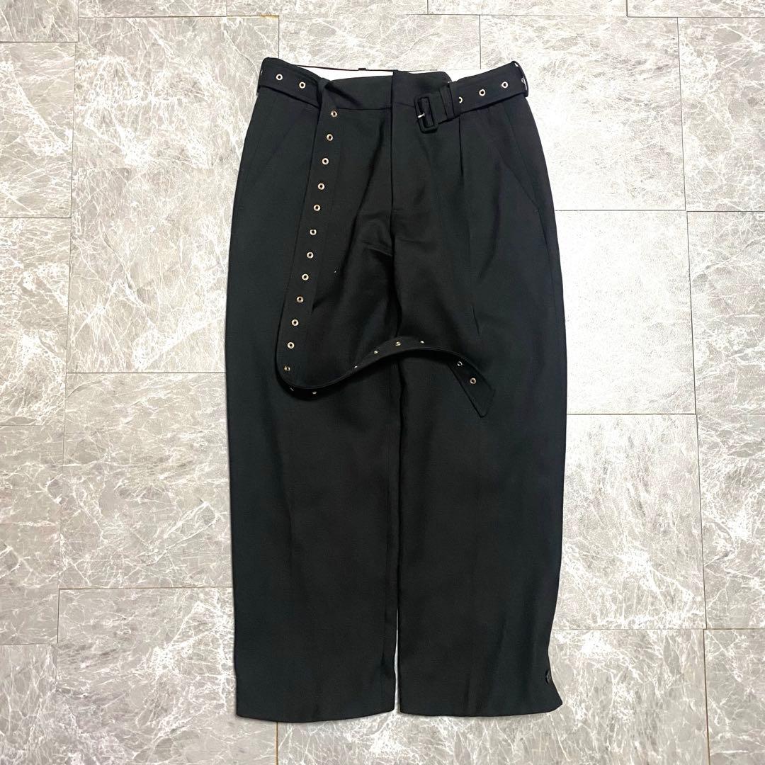 ✨試着のみ✨  × rokh ベルテッドパンツ 46 ブラック 限定品 黒