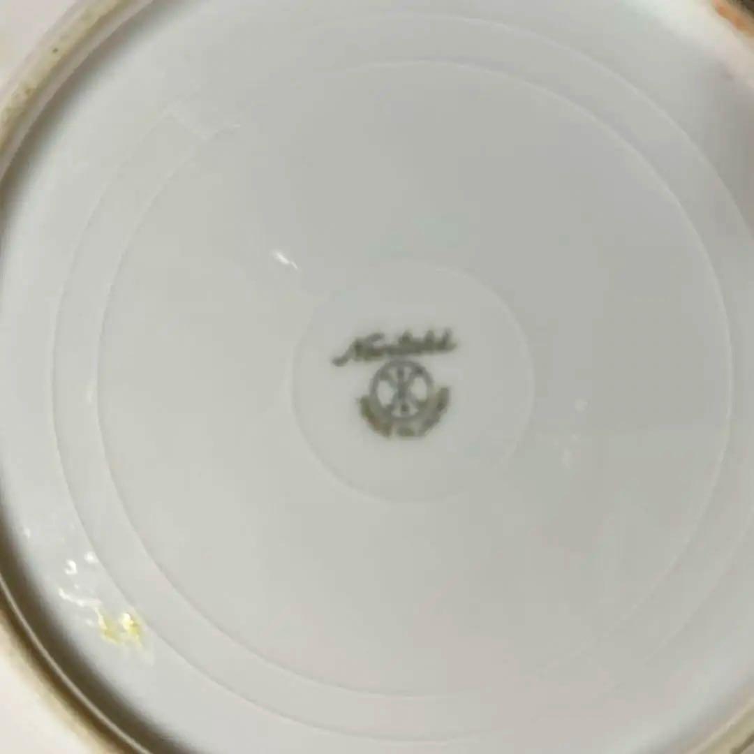 オールドノリタケ マルキ印　金盛り　風景花鳥文皿 里帰り　アンティーク