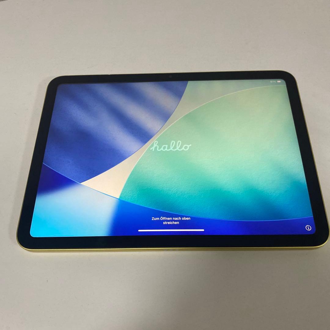 iPad 10 本体 イエロー 64GB WiFiモデル ケース付