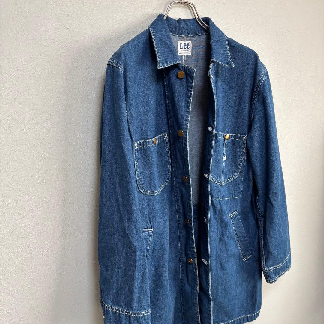 LEE リー カバーオール デニム ジャケット L 濃紺 大きめ ロング コート