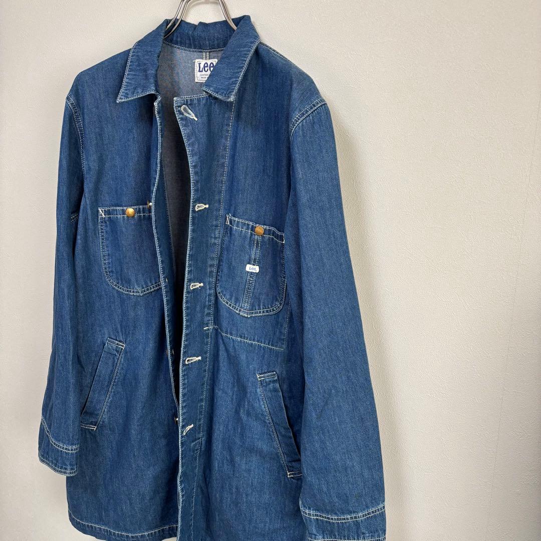 LEE リー カバーオール デニム ジャケット L 濃紺 大きめ ロング コート