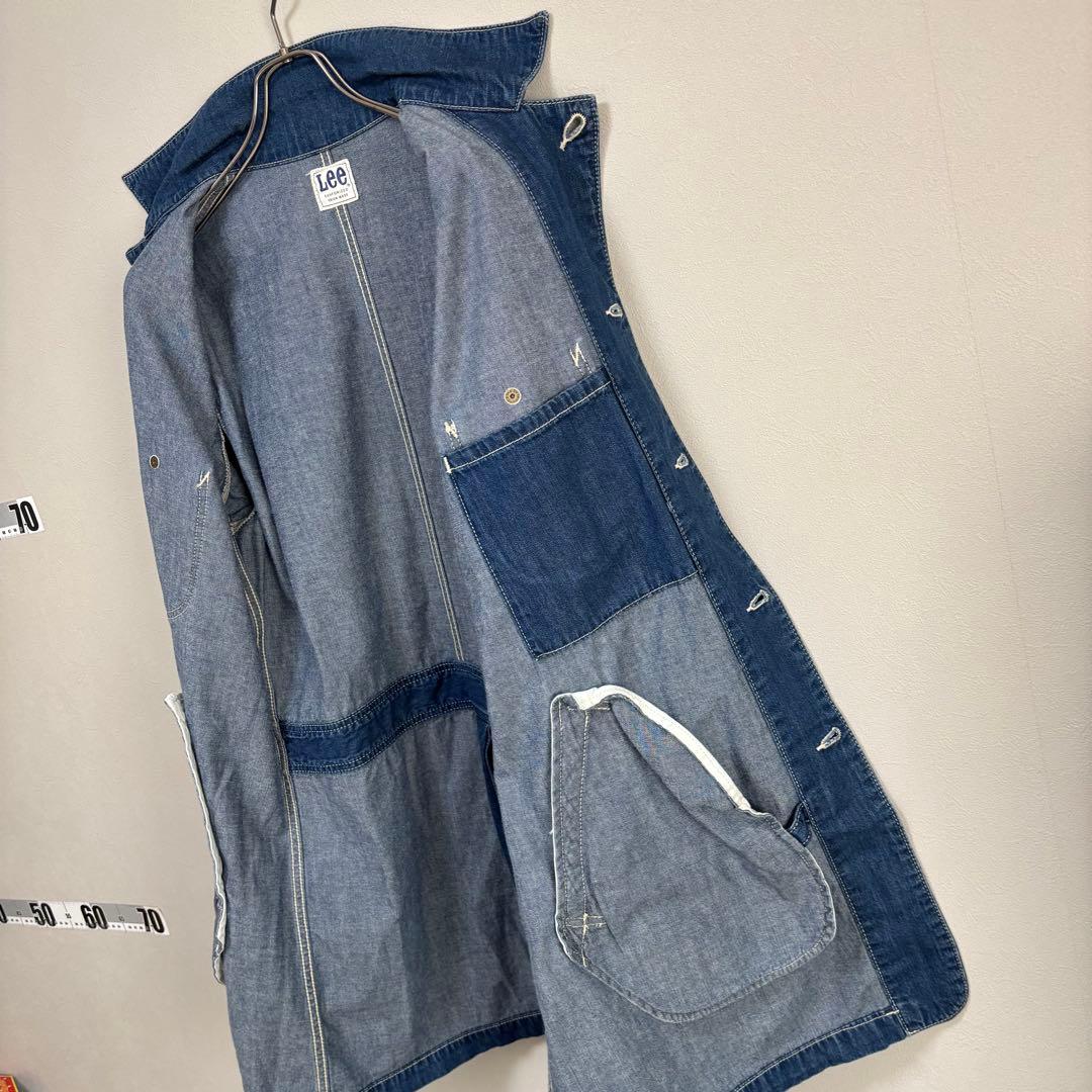 LEE リー カバーオール デニム ジャケット L 濃紺 大きめ ロング コート