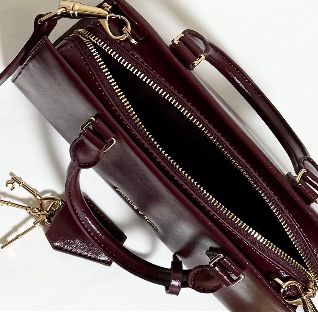 CHARLES & KEITH ミニケリー トートバッグ マルベリープラム