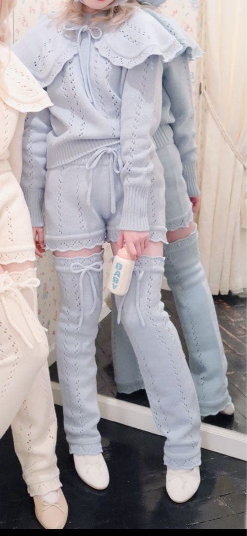 新品　Katie WINTER BABY レッグウォーマー　ブルー