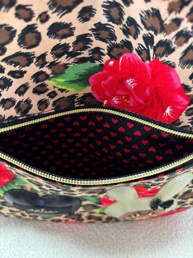 さ*ー様 コヤンイサムチョン　フリルトートバッグ　黒うさサンダーちゃん　ヒョウ柄