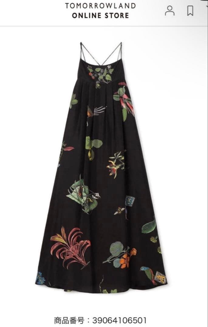 CABaN シルク HARVEST ロングワンピース ブラック