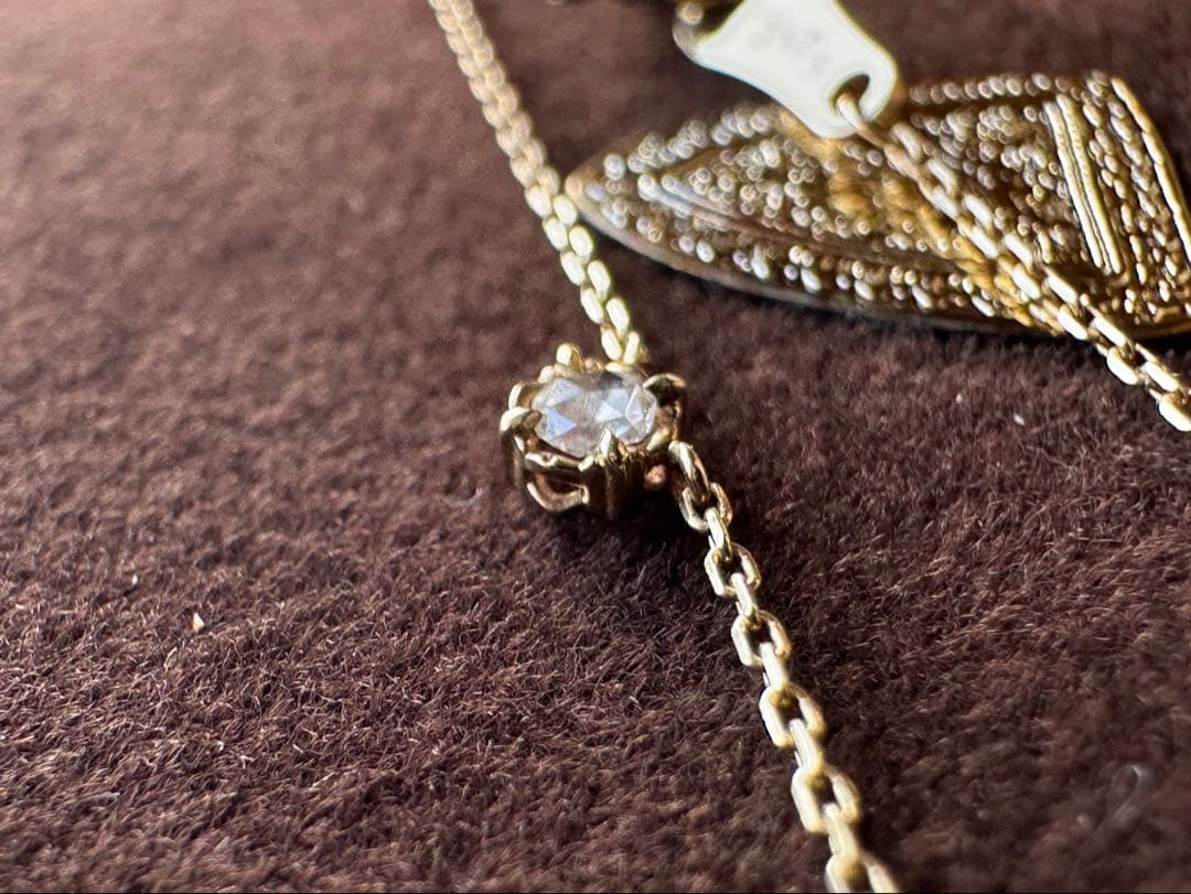 agete first K10 ローズカットダイヤ ネックレス