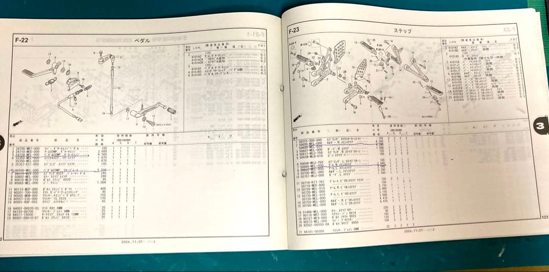 HONDA CBR1000RR BC-SC57サービスマニュアルとパーツカタログ