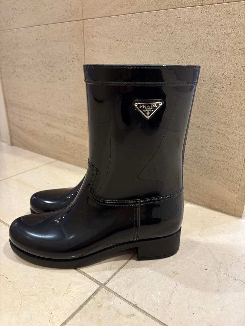 美品　PRADA プラダ レインシューズ　ブーツ　38