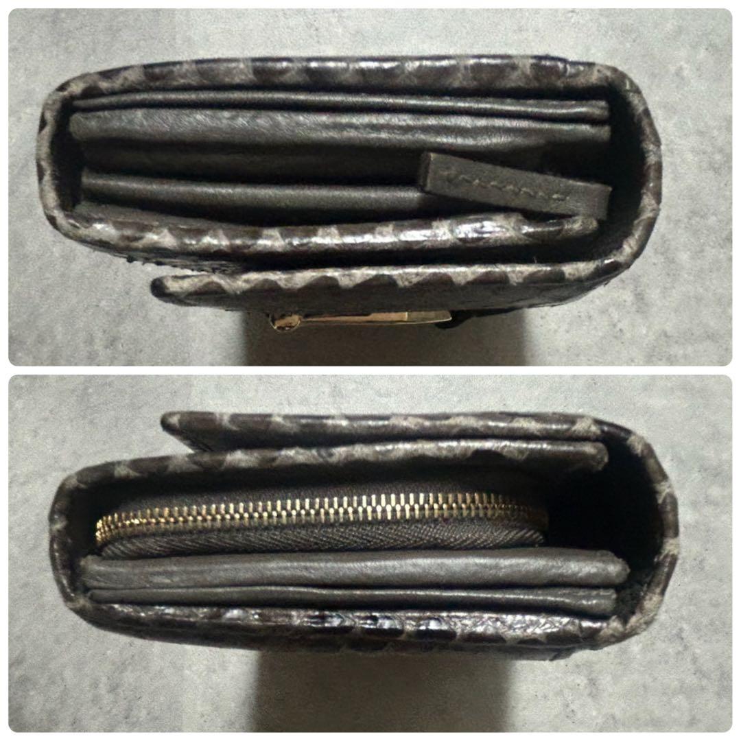 GUCCI【付属品完備】長財布 パイソン ホースビット フラップ ゴールド金具