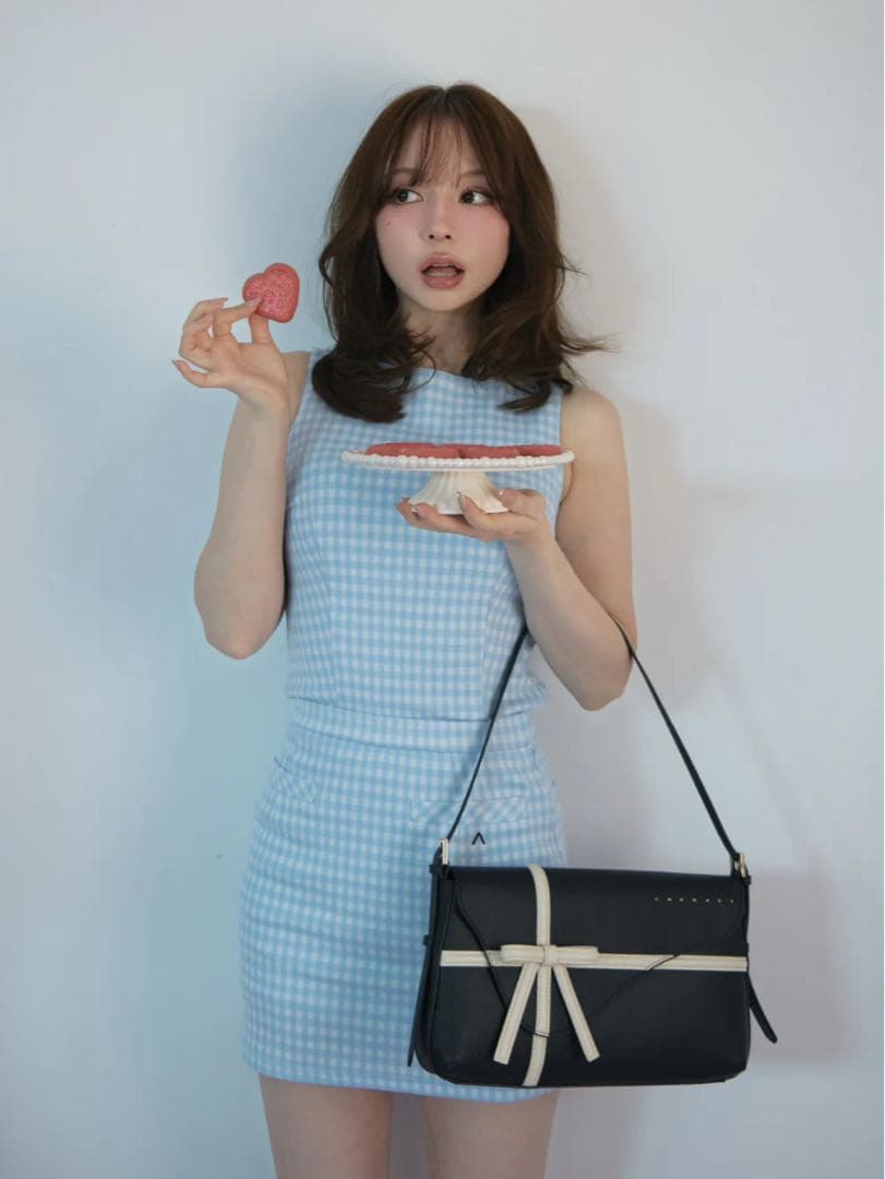 ワンピース Ruru gingham set up mini AM1821