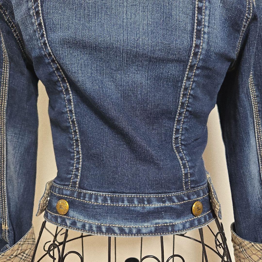 バーバリー ブルーレーベル Gジャン デニムジャケット ノバチェック ロゴ刺繍