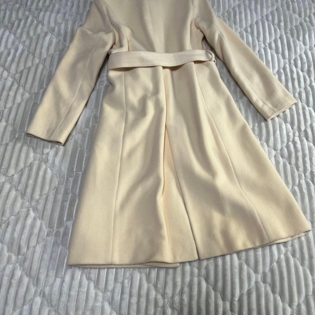 【a3880】エフデ 新品 フォックスファーアンゴラコート ベージュ M