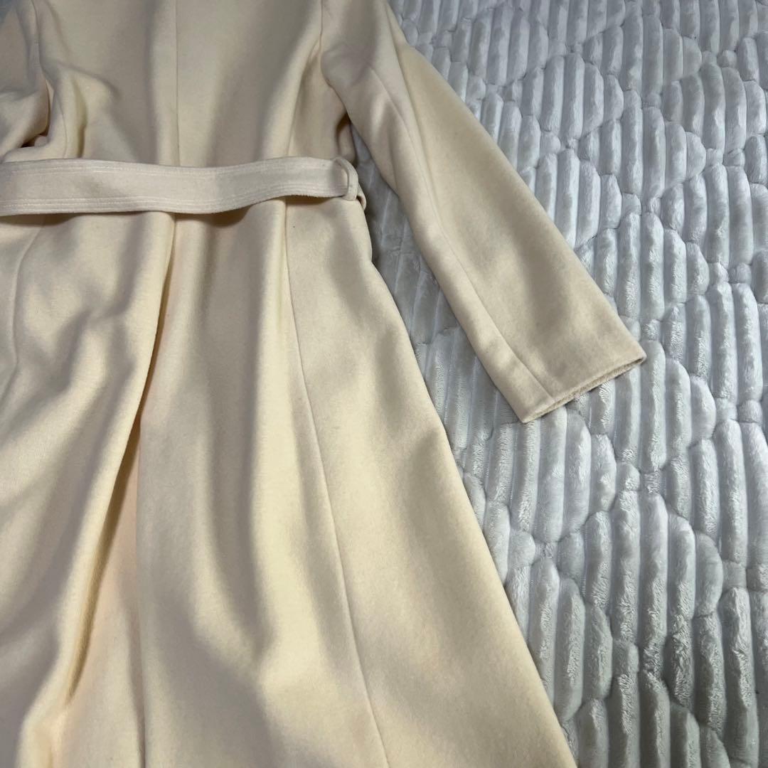 【a3880】エフデ 新品 フォックスファーアンゴラコート ベージュ M